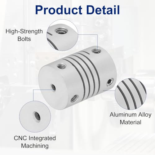 Flexible Shaft Coupling(2mm|8mm): 4 Pcs Silver Aluminum Alloy - color: Silver, size: 2mm x 8mm (15mm OD, 25mm L)