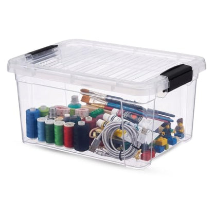 Superio 6.6 Quart Clear Plastic Storage Boxes with Lids, Stackable Organizer Containers, BPA-Free Storage Bins for Home, Office, School & Dorm, 1 Pack - size: 6.6 Quart