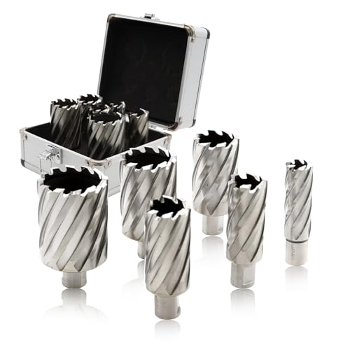 6Pcs Annular Cutter Set 7/8"- 2" with 3/4 Inch Welded Shank - size: 2" cutting depth, style: 6Pcs