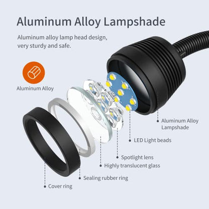 Magnetic Light, 14W Magnetic Lathe Lights, IP66 Waterproof Led Machine Lights 1400 Lumens for Lathe Lighting Milling Machine, Drill Press Lighting - color: 6T Magnetfuß