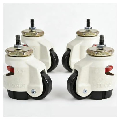 Gizmbox GD-40S Leveling Casters Set of 4, M8 Threaded Stem Wheels, 220lbs