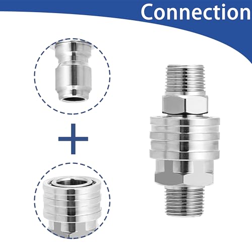 M MINGLE Pressure Washer Adapter Set, 2 Sets 3/8" NPT Quick Connect Fitting - size: 1.7 inch