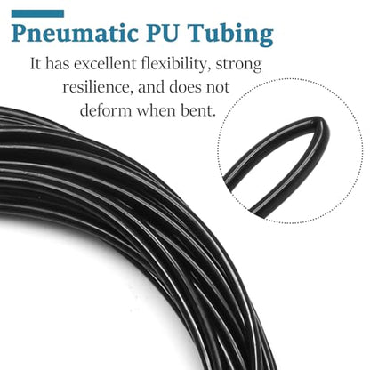 Biaungdo 1/8" OD Pneumatic Tubing Pipe, Black, 10 Meter/32.8ft
