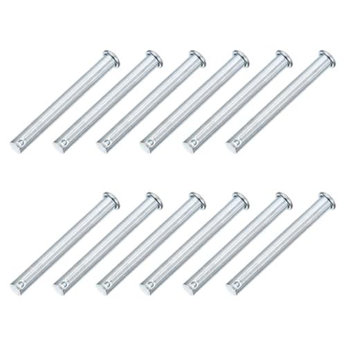 uxcell 12Pcs M10 x 85mm Single Hole Clevis Pins, Zinc-Plated Carbon Steel Flat Head Hitch Pins for Trailer Latch, Mechanics Repair, Furniture Installation, Industrial Equipment - size: M10 x 85mm