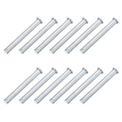 uxcell 12Pcs M10 x 85mm Single Hole Clevis Pins, Zinc-Plated Carbon Steel Flat Head Hitch Pins for Trailer Latch, Mechanics Repair, Furniture Installation, Industrial Equipment - size: M10 x 85mm
