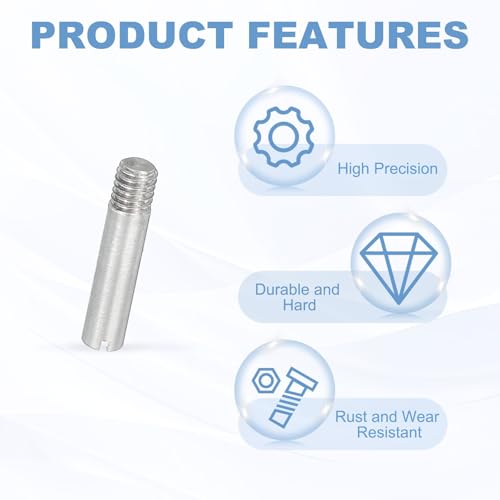 PATIKIL M3 x 14mm Slotted Cylindrical Pin, 15 Pcs 304 Stainless Steel Dowel External Thread Slotted Pin Screw for Home Furniture Cabinet Improvement, Silver Tone - size: M3 x 14mm