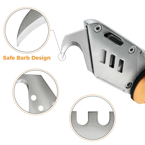 100PCS Utility Hook Blades, SK5 Carbon Steel Super Big Hook Trimming Blades, Safety Horn Knife Blade for Wallpaper, Cutting Carpets, Roofing, Industry Materials - color: 100pcs