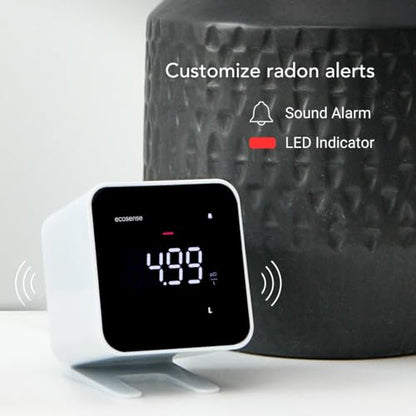 Ecosense Digital Radon Detector for Home, Plug-in, Display, EB100 - color: White