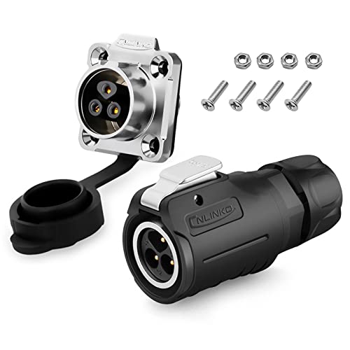 3 Pin Connector, Waterproof Electrical Connectors, Aviation Cable Connector for Industrial, Power, Car, and Other Indoor/Outdoor Circular Connector - style: 3 PIN