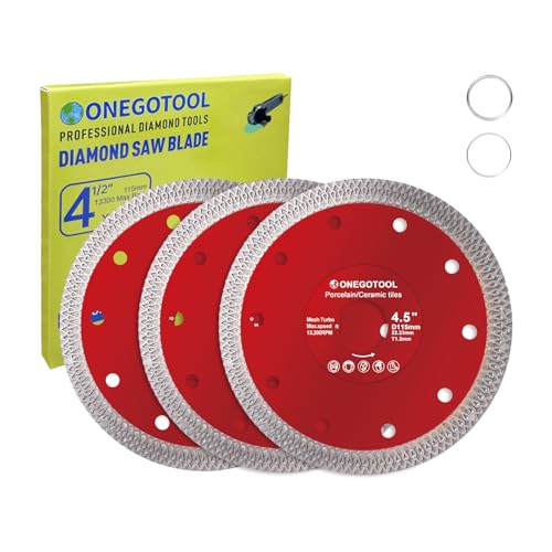 3Pcs 4-1/2 inch Diamond Tile Saw Blades Grinder Cutting Blade for Angle Grinder Super Thin Indestructible Disc for Cutting Porcelain Ceramic Granite Marble. - size: 4-1/2”(115mm)