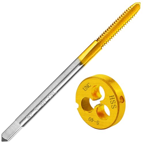 5-40 UNC Tap and Die Set for Metal,M2 HSS Thread Tap and Round Die set - size: 5-40UNC