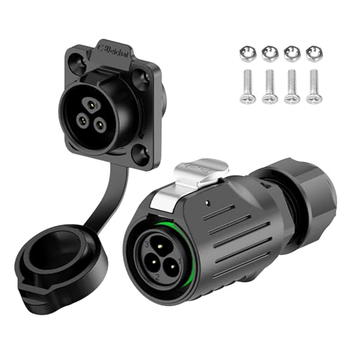 EW-LP16 Industrial Waterproof Connector IP68 Quickly Plugging Aviation Connector PBT Plastic Shell Circular Connector Fast Release Electrical Connector M16 2-9 Pin Flange Socket (3 Pin) - color: Flange Socket/PBT Plastic, size: 3 Pin