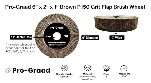 Cut & Polish Flap Brush Wheel 6" x 2", P150 Brown, 1 Pack - style: 6" x 2" x 1" Brown