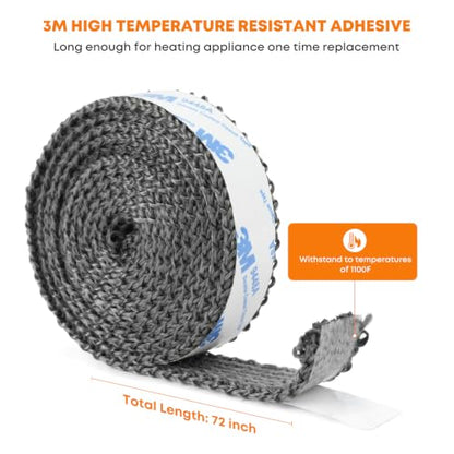 Stanbroil Stove Gasket Tape, 3/4" Width, 1/8" Thick, 72" Length - size: 3/4" Wide - 1/8" Thick