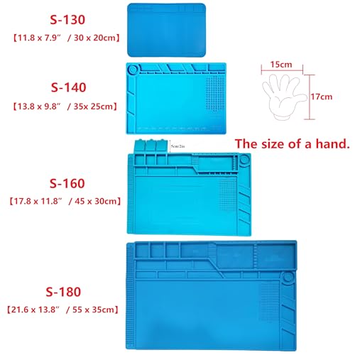 WWZMDiB Heat Resistant 932°F Silicone Soldering Work Mat（S-130【11.8 x 7.9” / 30 x 20cm】）