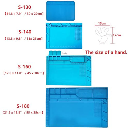 WWZMDiB Heat Resistant 932°F Silicone Soldering Work Mat（S-130【11.8 x 7.9” / 30 x 20cm】）