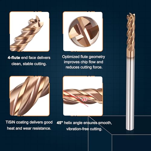 Carbide End Mill 1/8" Dia 1/2" CL 2" L 1/8" Shank 4 Flute - size: 1/8" Dia - 1/2" CL - 2" L - 1/8" Shank