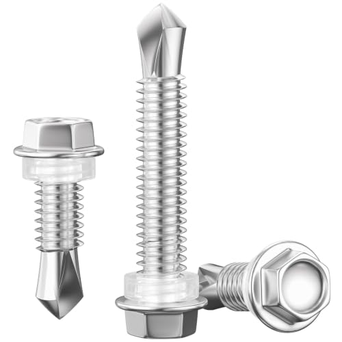 Wensilon 2lbs 5/16×5" Stainless Steel Self Drilling Screws, 20 PCS - color: Silver, size: 5/16×5"