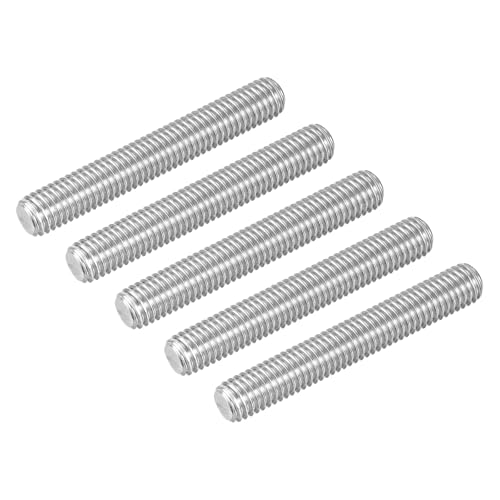 uxcell 5Pcs M8-1.25x55mm Fully Threaded Rods, Threaded Rods Bar Studs, 304 Stainless Steel Long Thread Screws Hardware for U-Bolts, Anchors, Clamps, Hangers, Silver - size: M8-1.25x55