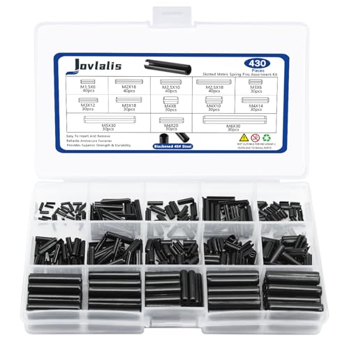 Metric Spring Pins, 430 Pcs Roll Pin Set, Slotted Spring Pins - size: 430pcs Metric Roll Pin