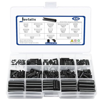 Metric Spring Pins, 430 Pcs Roll Pin Set, Slotted Spring Pins - size: 430pcs Metric Roll Pin