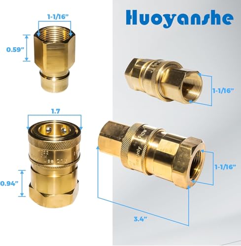 Brass Quick-Connect Fittings for 3/4-inch Gas Hoses, Featuring 3/4-inch Double Female NPT Threads for Gas Hose Connections, Suitable for Kitchen Appliances and Indoor Applications
