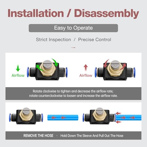 SNS Union Straight Speed Controller - 5/16" Tube OD Air Flow Control Valve with Push-to-Connect Fitting(10 PCS) SPA5/16 - size: SPA5/16