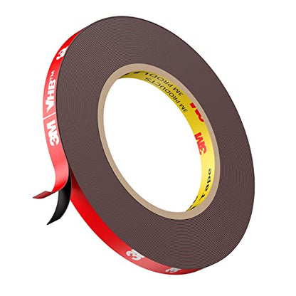 Double Sided Tape, Heavy Duty Mounting Tape Waterproof Foam Tape, 32FT Length, 0.39IN Width for LED Strip Lights, Home/ Office Decor, Made of 3M VHB Tape - size: 33FT