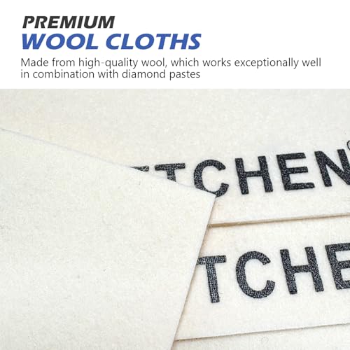 SCOTTCHEN 4Pcs Wool Cloths for Buffing,Polishing and Lapping, 6" x 4" x 1.55mm,Ideal for Lapidary, Jewelry,Glass,and Metalworking ect.