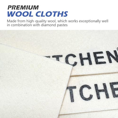 SCOTTCHEN 4Pcs Wool Cloths for Buffing,Polishing and Lapping, 6" x 4" x 1.55mm,Ideal for Lapidary, Jewelry,Glass,and Metalworking ect.