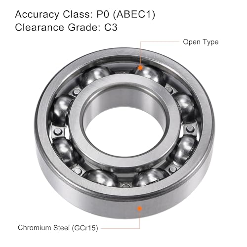 uxcell 6309 Deep Groove Ball Bearings 45x100x25mm Chrome Steel, Open Type - size: 45x100x25mm