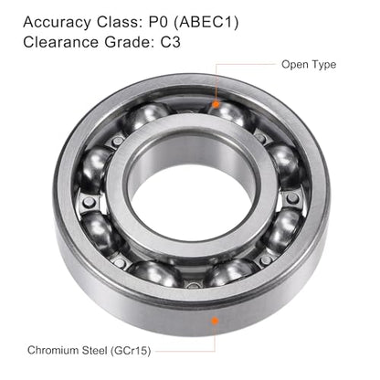 uxcell 6309 Deep Groove Ball Bearings 45x100x25mm Chrome Steel, Open Type - size: 45x100x25mm