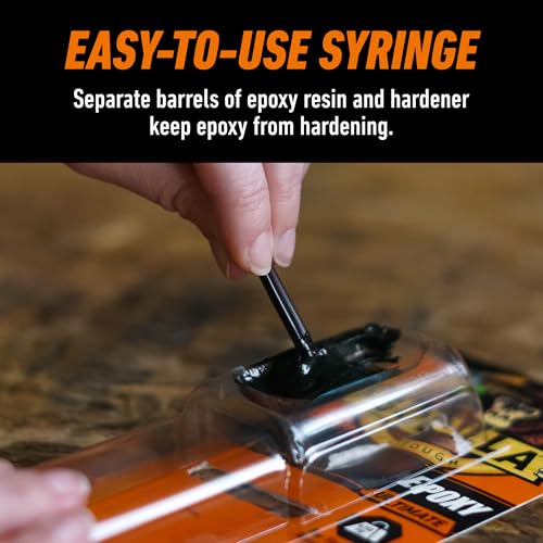 Gorilla Epoxy Ultimate, Waterproof, 0.85oz Syringe, Black, 10 Minute Set - size: 1 Pack