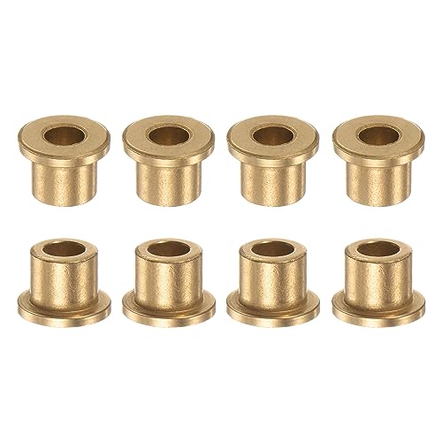HARFINGTON 8pcs Flange Bearing Sleeve 6mm Bore 10mm OD 10mm Length 2mm Flange Thickness Bronze Bushing Self Lubricating Bushings Sleeve for Industrial Equipment - size: 6mm x 10mm x 10mm