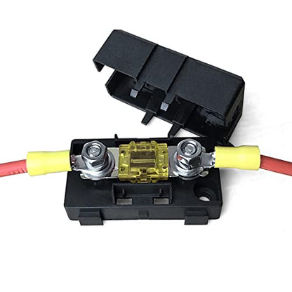 MGI SpeedWare Mini-ANL/MIDI Inline Fuse Holder with Cover and Bolt-Down Studs (100A Fuse) - size: 100A Fuse