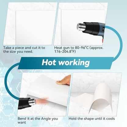 5 Pack White Plastic Sheets 12x12x0.04in Flexible High Tensile Plastic Sheets Hard Plastic Panel for DIY Materials Handicrafts Home Decoration - size: 12x12x0.04in