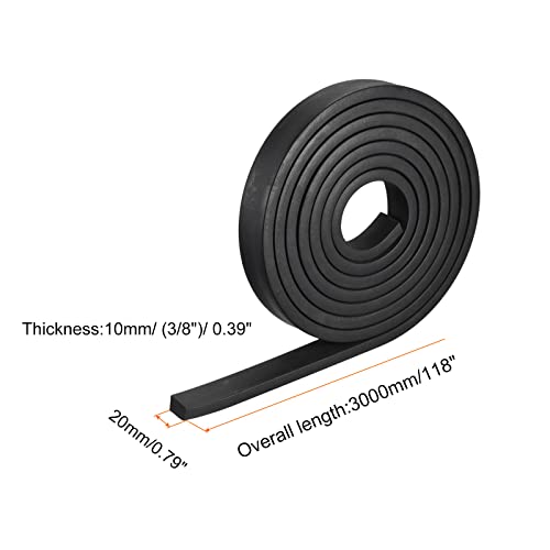 uxcell EPDM Rubber Foam Sheet Strips 3/8" T x 0.79" W x 118" L, Neoprene Rubber Sheet Rolls for DIY Gasket, Sealing Padding, Reduce Vibration Mat - size: 3/8"T x 0.79"W x 118"L
