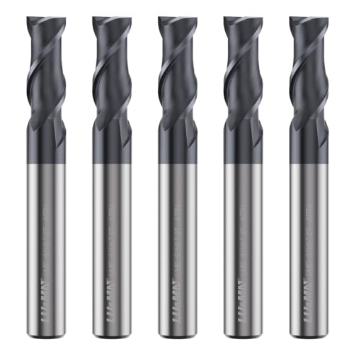 LU&MN Carbide Square End Mill, 2 Flute, 5/16", 5 Piece - size: 5/16"