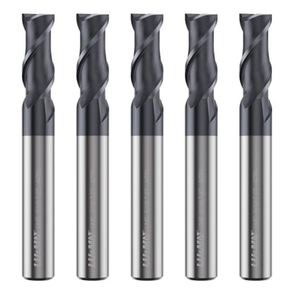 LU&MN Carbide Square End Mill, 2 Flute, 5/16", 5 Piece - size: 5/16"
