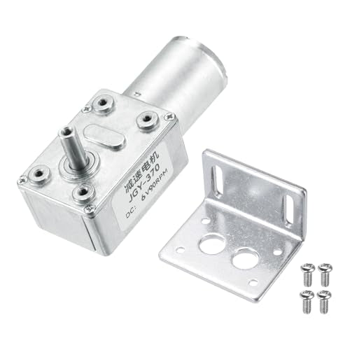 MECCANIXITY DC 6V 90 RPM Reversible Worm Geared Motor Reducer Motor 6mm D Shape Shaft High Torque Gear Box with Fixing Bracket Reduction Electric Motor for Sweepers, Printers, Ovens - style: 90 RPM,6V