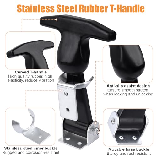 Rubber Bonnet Latch Flexible T-Handle Hasp with Brackets