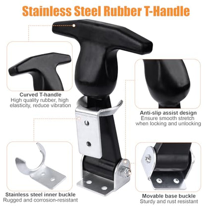 Rubber Bonnet Latch Flexible T-Handle Hasp with Brackets
