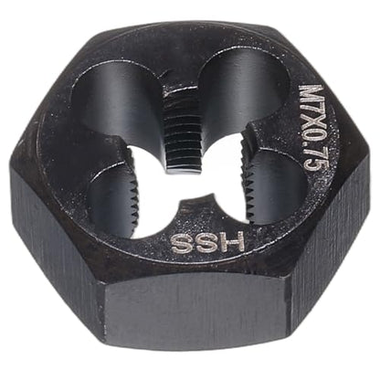 HARFINGTON Hex Threading Die M7 x 0.75 Metric Thread Right Hand High Speed Steel Rethreading Fixed Die Screw Cutting Tapping Repair Tool - size: M7 x 0.75