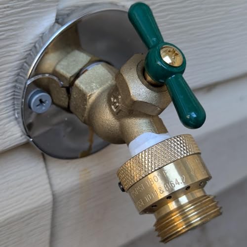 3 Pack SUNROAD Lead-Free Brass 3/4" Inch MHT Hose Bibb Connector Backflow Preventer Vacuum Breaker,Check Valve For Garden Spigot RV Hose Connection,Anti-Siphon Fitting with extra set screws