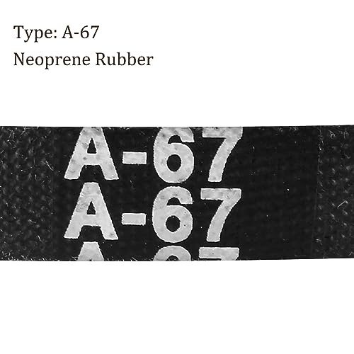 A-67 Drive V-Belt - [67-inch Inside Circumference] A-Section Rubber Drive Belt Wrapped for Transmission Use - size: A-67
