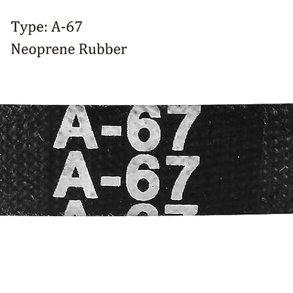 A-67 Drive V-Belt - [67-inch Inside Circumference] A-Section Rubber Drive Belt Wrapped for Transmission Use - size: A-67