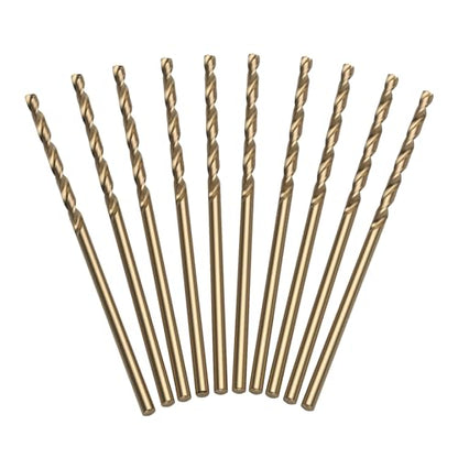 LU&MN M35 Cobalt HSS Jobber Length Twist Drill Bit with Straight Shank, Heavy Duty, Drilling for Cast Iron, Heat-Treated Steel, Stainless Steel and Other Hard Materials, 10 pcs, 1/16" - size: 1/16"