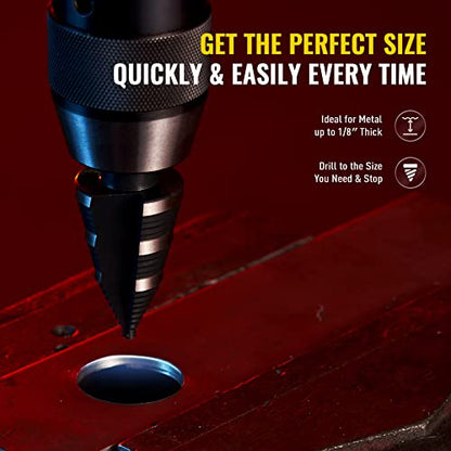 ZELCAN M2 Step Drill Bit, 1PC, 3/16 to 1-3/8 Inches