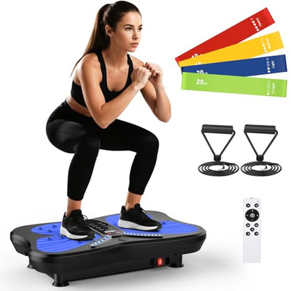 Vibration Plate Exercise Machine 400 lbs Capacity for Lymphatic Drainage - color: Royal Blue