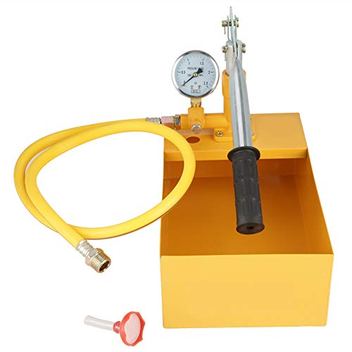Focket Water Pump, 2.5MPa 2090g Manual Durable Hydraulic Yellow, Aluminum, Pipeline Tester Tool for Pressure Vessels, Pipes etc